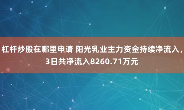 杠杆炒股在哪里申请 阳光乳业主力资金持续净流入，3日共净流入8260.71万元