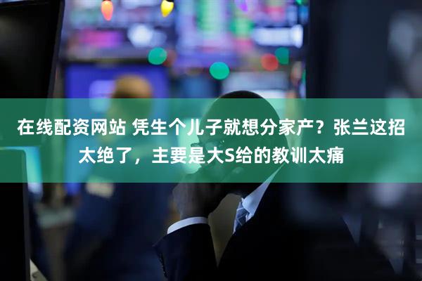 在线配资网站 凭生个儿子就想分家产？张兰这招太绝了，主要是大S给的教训太痛